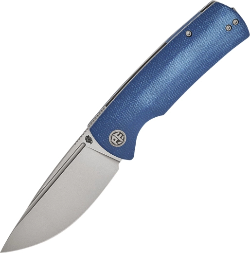 Cuțit de buzunar Petrified Fish Beluga, Micarta albastră, lamă stonewash 9,2 cm