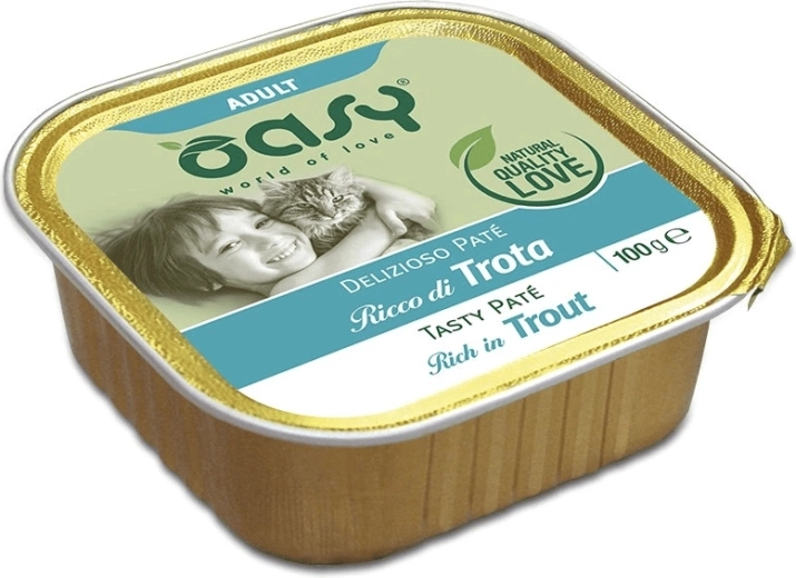 Oasy Tasty Pate pentru pisici adulte cu păstrăv 100 g