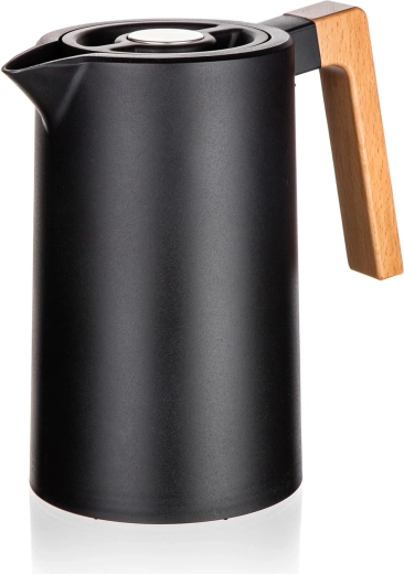 Carafă termică Joyce 1 l – din oțel inoxidabil și plastic, neagră