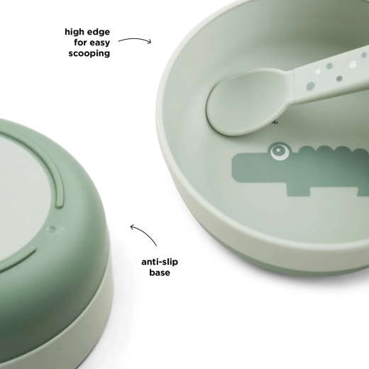 Done by Deer bol pentru copii Foodie Croco verde