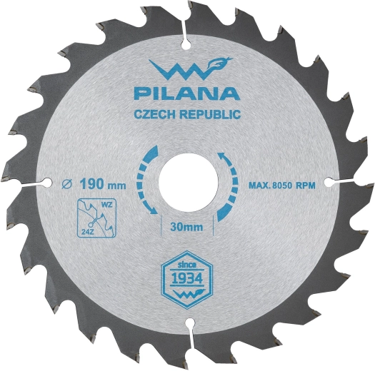Disc de tăiere 190 mm, 24 dinți, carbură, PILANA