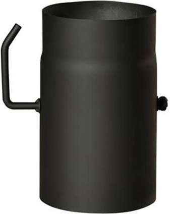Tubulatură de fum cu clapetă 150 mm, lungime 250 mm, negru