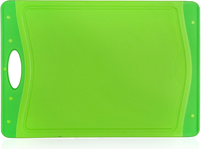 Tocător din plastic antiderapant DUO, verde 37 × 25,5 cm