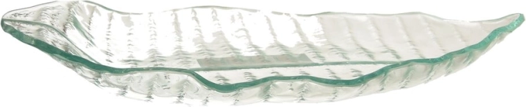 Tavă de servire din sticlă în formă de frunză 27 × 16 cm