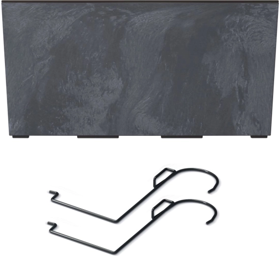 Jardinieră pentru balustradă URBI Case Beton Effect W cu inserție și cârlige 58 cm antracit