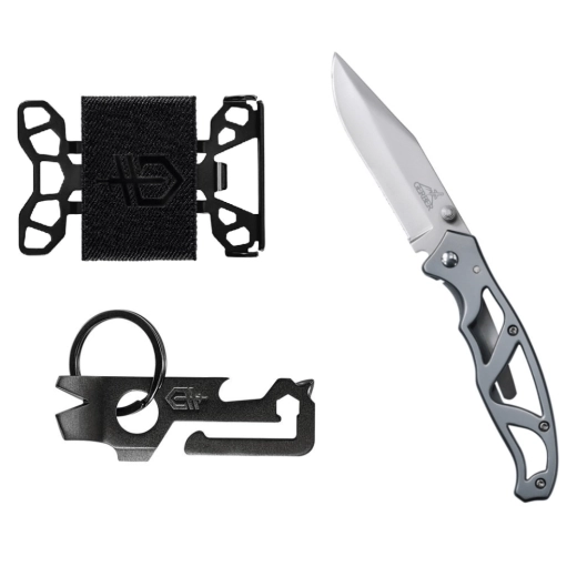 Gerber Paraframe I + Mullet + Barbill – set cuțit, unealtă multifuncțională și portofel minimalist