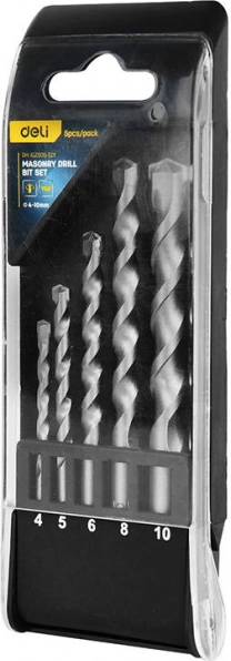 Set de burghie pentru zidărie Deli Tools 4–10 mm (5 buc.)