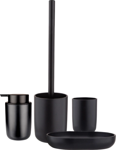 Set de 4 accesorii pentru baie în negru mat