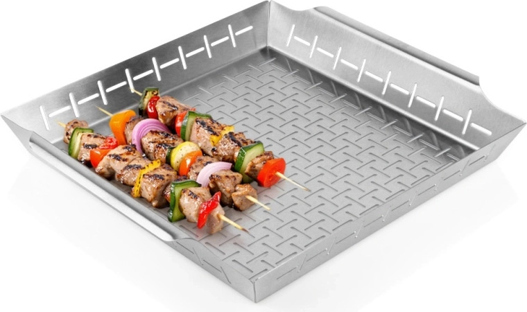 Coș perforat din inox pentru grătar Vilde 39,5 x 35 x 6 cm