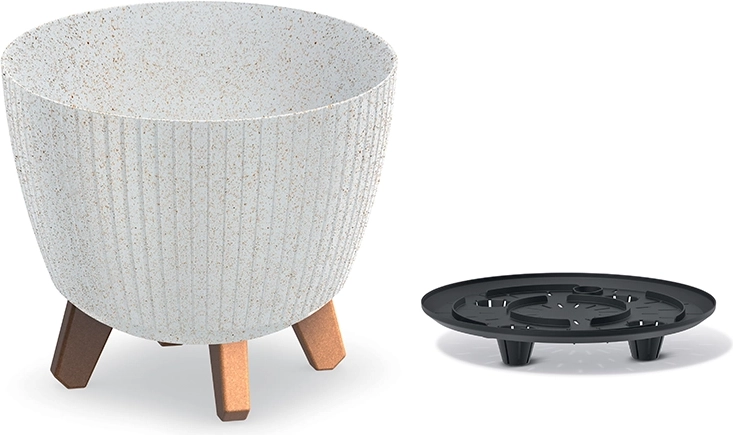 Ghiveci Lamia Eco Wood 23,2 cm alb