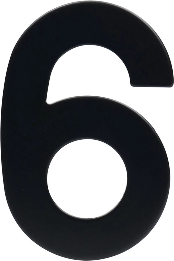 Număr de casă 6, 95 mm, inox, negru mat