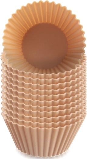 Forme din silicon pentru brioșe, bej, 5,5 cm, 12 buc.