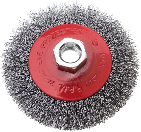 Perie de sârmă tip cupă din oțel 100 mm, fir 0,3 mm, filet M14