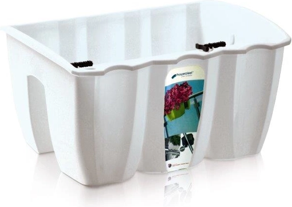 Jardiniere pentru balustradă Crown 39,3 cm albă