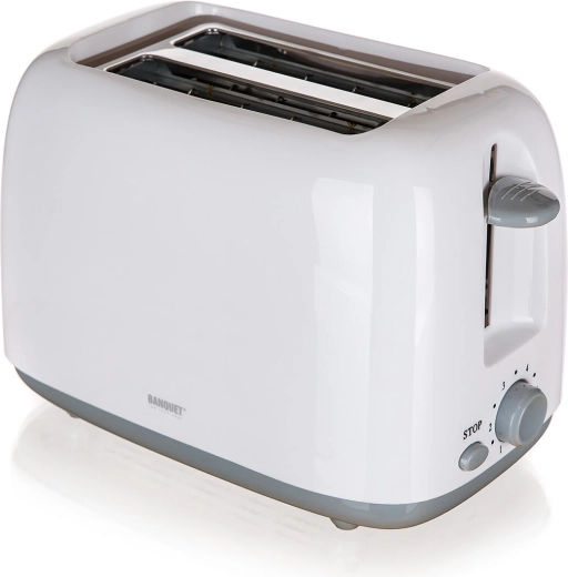 Prăjitor de pâine pentru 2 felii, 750 W, alb‑gri
