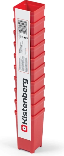 Set 10 cutii din plastic pentru scule TAGER BOX, roșii, 5 × 5 × 9,7 cm