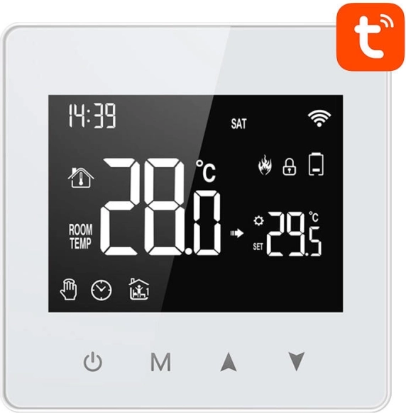 Termostat inteligent Avatto WT198 cu Wi‑Fi și TUYA