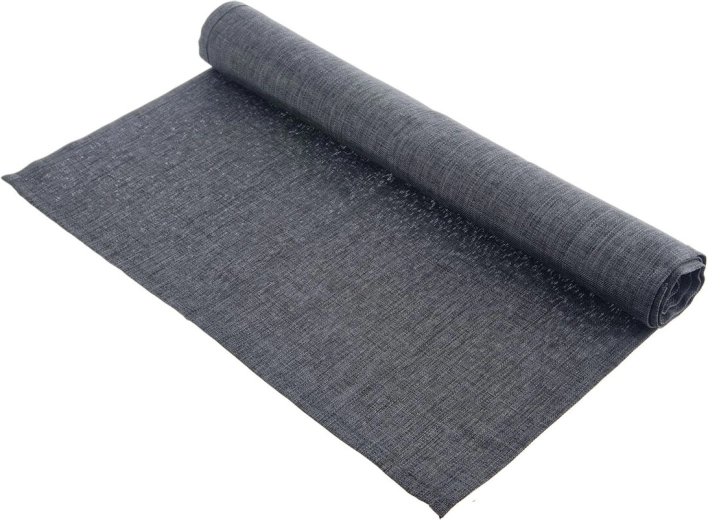 Traversă de masă gri închis din poliester 140 × 40 cm