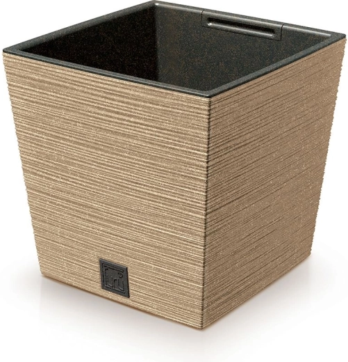 Ghiveci Furu Square Low Eco Wood cu insert 24 cm – naturo