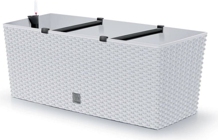 Jardinieră ratan autoirigantă 50 cm albă