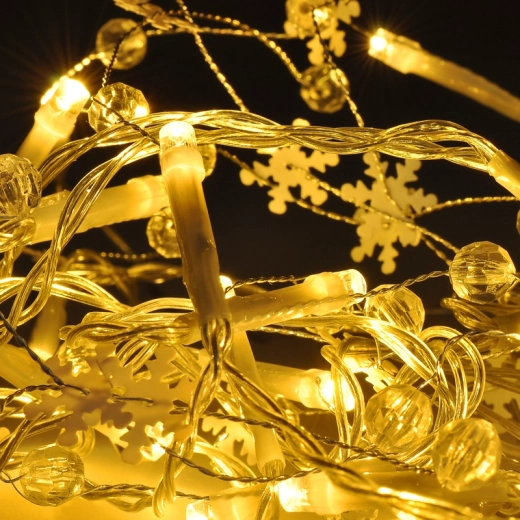 Lanț LED decorativ Solight cu ornamente, 20 LED-uri, 2 m, cu baterii