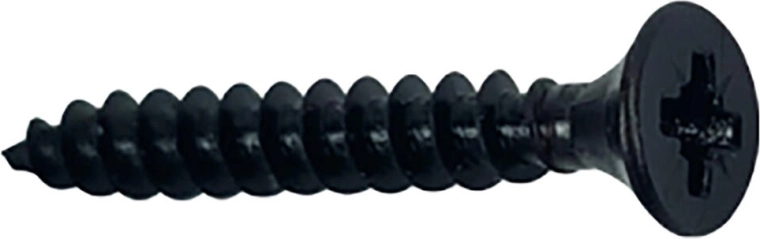 Șurub universal 3 × 25 mm negru, cap înecat (20 buc.)