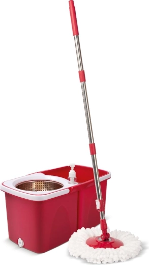 Mop rotativ Lamart Clean cu storcător și găleată pliabilă de 10 l