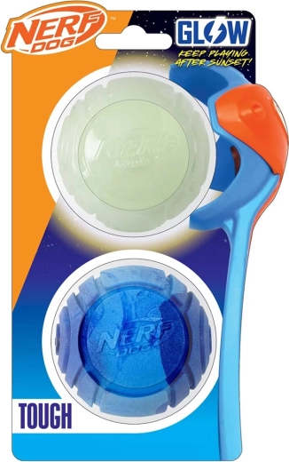 Set cadou Nerf Dog: mingea luminoasă Lightning și mingea parfumata Sonic 6,5 cm