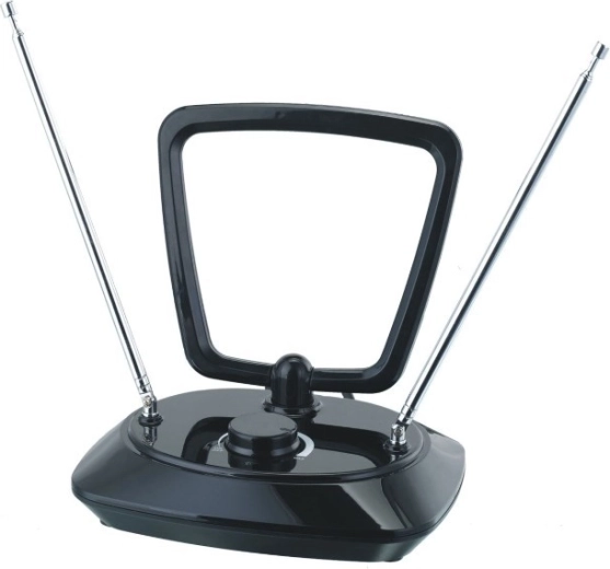 Antenă TV de interior cu cablu coaxial 1,85 m, filtru 5G, DVB-T/T2, conformă cu RED