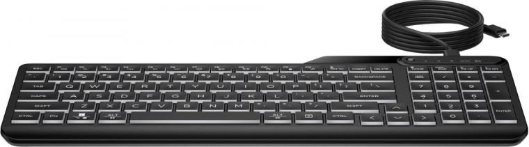 Tastatură HP 400 cu fir, iluminată, neagră