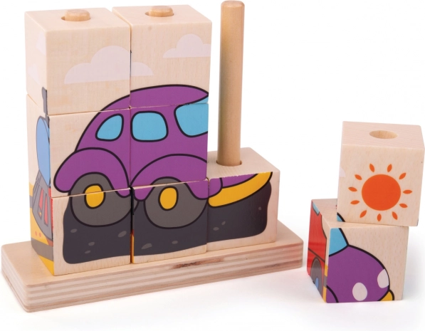 Puzzle din lemn Bigjigs Baby Vehicule