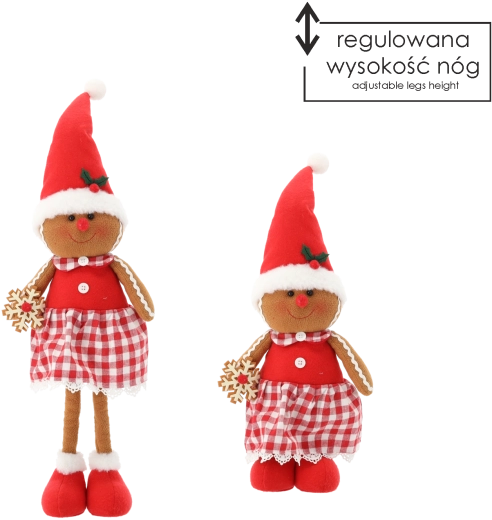 Decorațiune de Crăciun fetiță din turtă dulce cu picioare telescopice