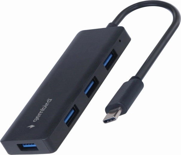 Hub USB‑C Gembird 4× USB‑A (USB 3.1 Gen 1), negru