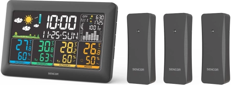 Stație meteorologică Sencor SWS 6300 cu 3 senzori fără fir