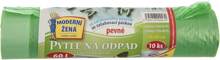 Saci de gunoi cu șnur de strângere 60 l, 10 buc., mix