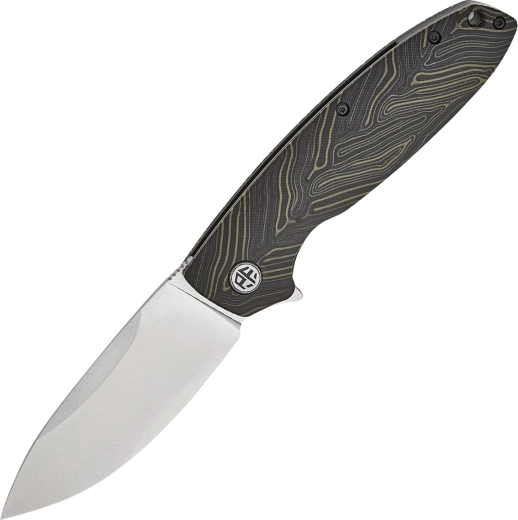 Petrified Fish Terra cuțit de buzunar 9 cm, stonewash, Gmascus verde