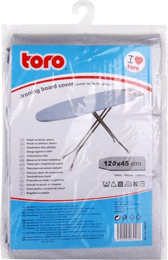 Husă pentru masă de călcat Toro cu suprafață antiaderentă din teflon 45 × 120 cm