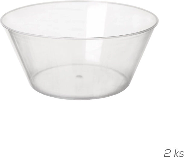 Bol din plastic transparent de 750 ml - 2 buc.