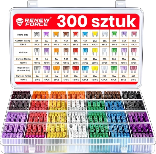 Set de siguranțe auto, 300 buc., 2–40 A
