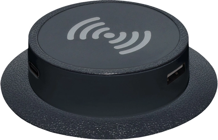 Solight încărcător wireless retractabil Qi 15 W cu USB-A și USB-C PD, negru - 1 bucată