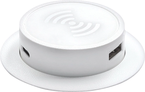 Solight încărcător retractabil wireless Qi 15 W cu USB-A și USB-C PD 20 W, alb