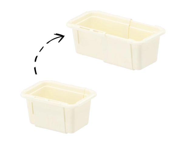 Recipient MiniMax Organizer – cutie modulară extensibilă 12,5 × 9 × 7 cm, bej