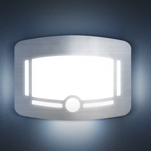 Lumină LED de orientare de noapte Phenom cu senzor de mișcare și de lumină, argintie