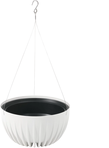 Ghiveci suspendat Mira Eco Recycled 30 cm – alb