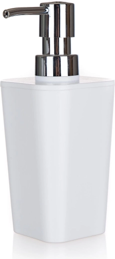 Dozator de săpun din plastic alb 7,3 × 7,3 × 17 cm