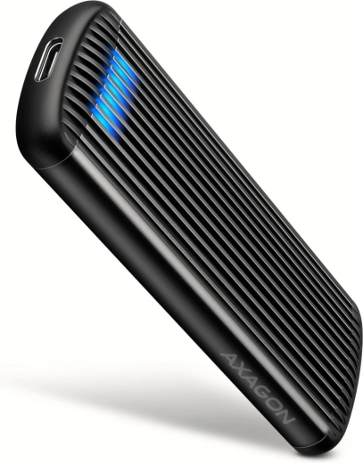 AXAGON EEM2-SC carcasă din aluminiu, fără șuruburi, pentru M.2 NVMe SSD cu USB‑C 3.2 Gen 2 10 Gb/s, gri