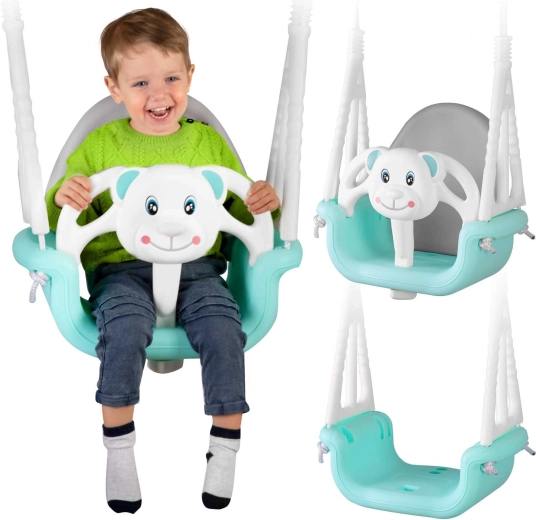 Ricokids Leagăn tip găleată Ursuleț 3în1 turcoaz