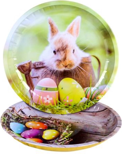Tavă metalică de servire TORO 26 cm cu motiv de Paște
