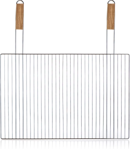 Grătar BBQ 60 × 40 cm cu mânere din lemn