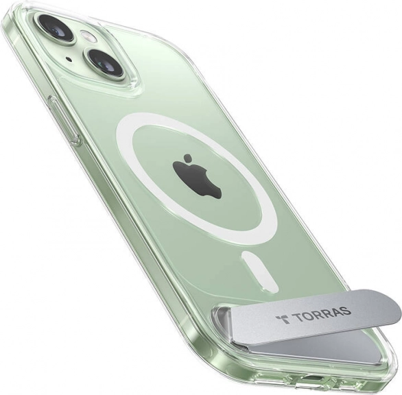 Husă transparentă Torras UPRO Pstand cu suport magnetic pentru iPhone 15